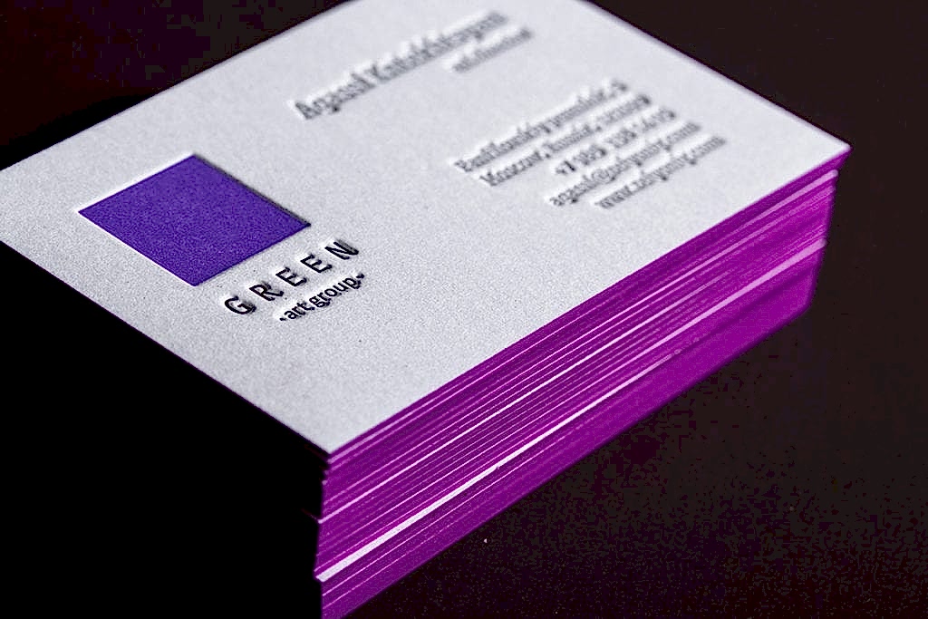 Тиснение визитки